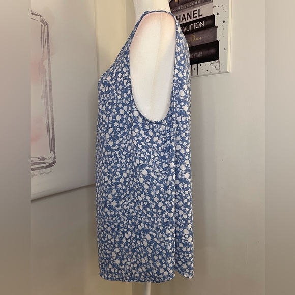 41 Hawthorn Sleeveless Blouse Blue with White Flowers Size XXL - Picture 6 of 14